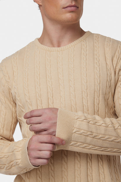 Camel Beige Cable-knit GC Sweater