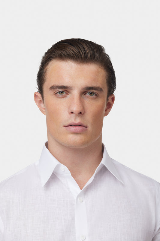 White Solid GC Linen Shirt