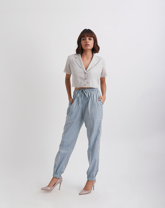 Off the Grid Cropped Fray Hem Top