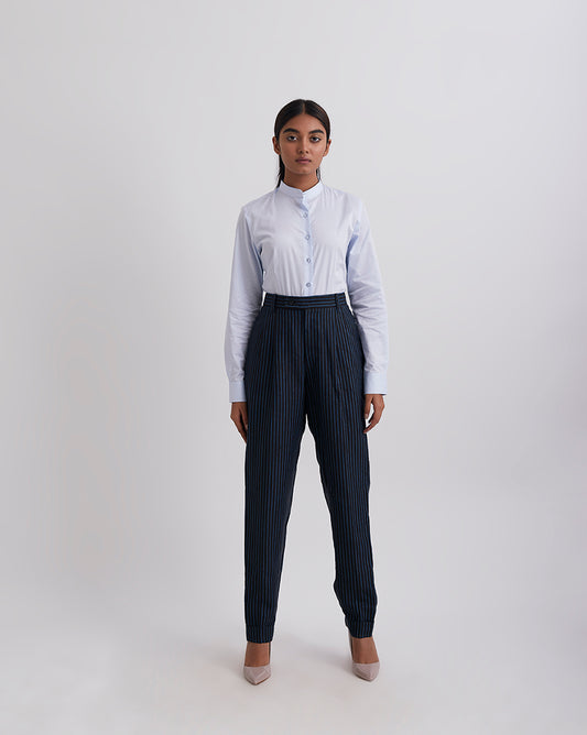 Girl Boss Blue Black Stripe Pants