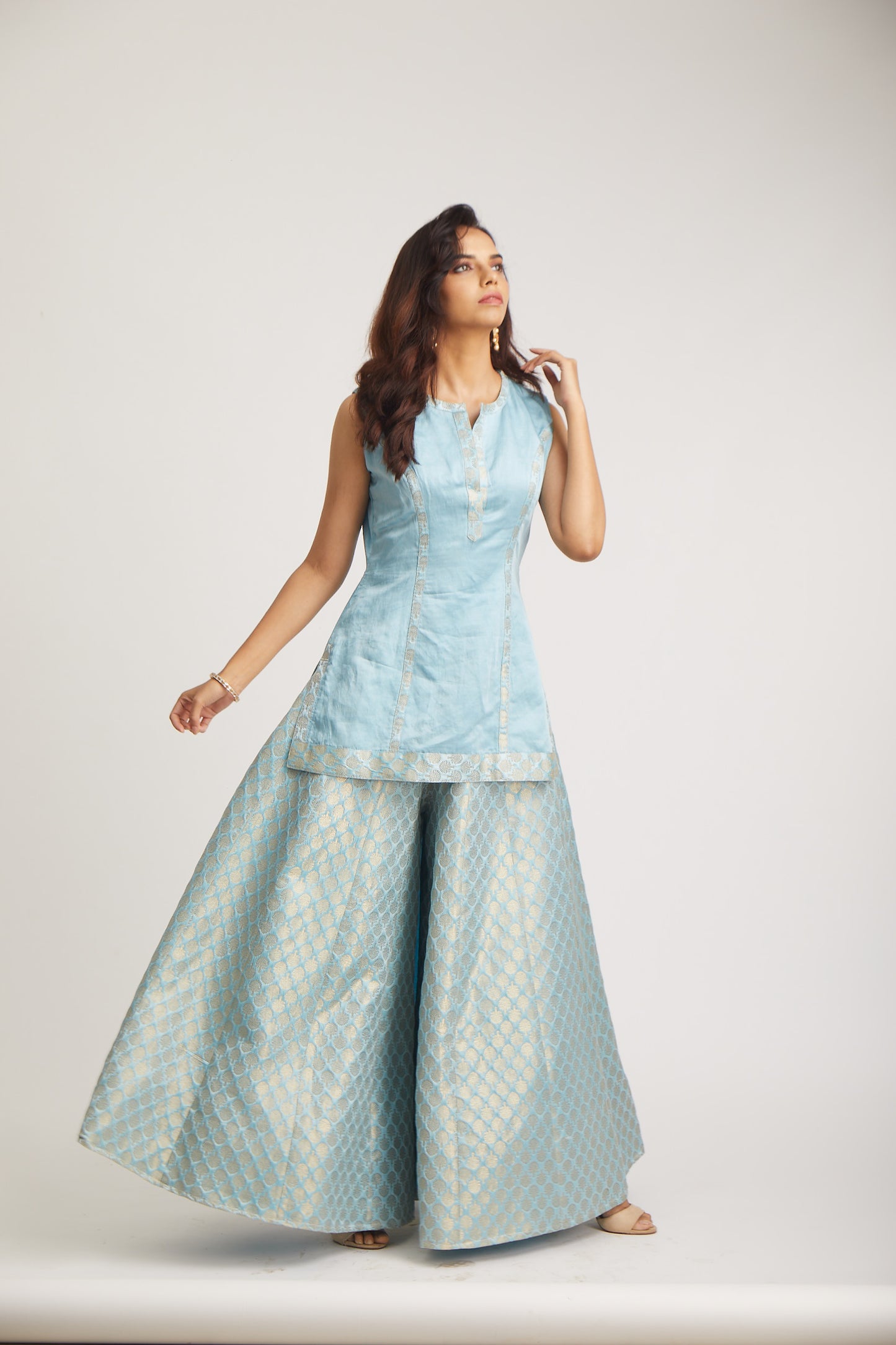 Airy Blue Sharara Suit