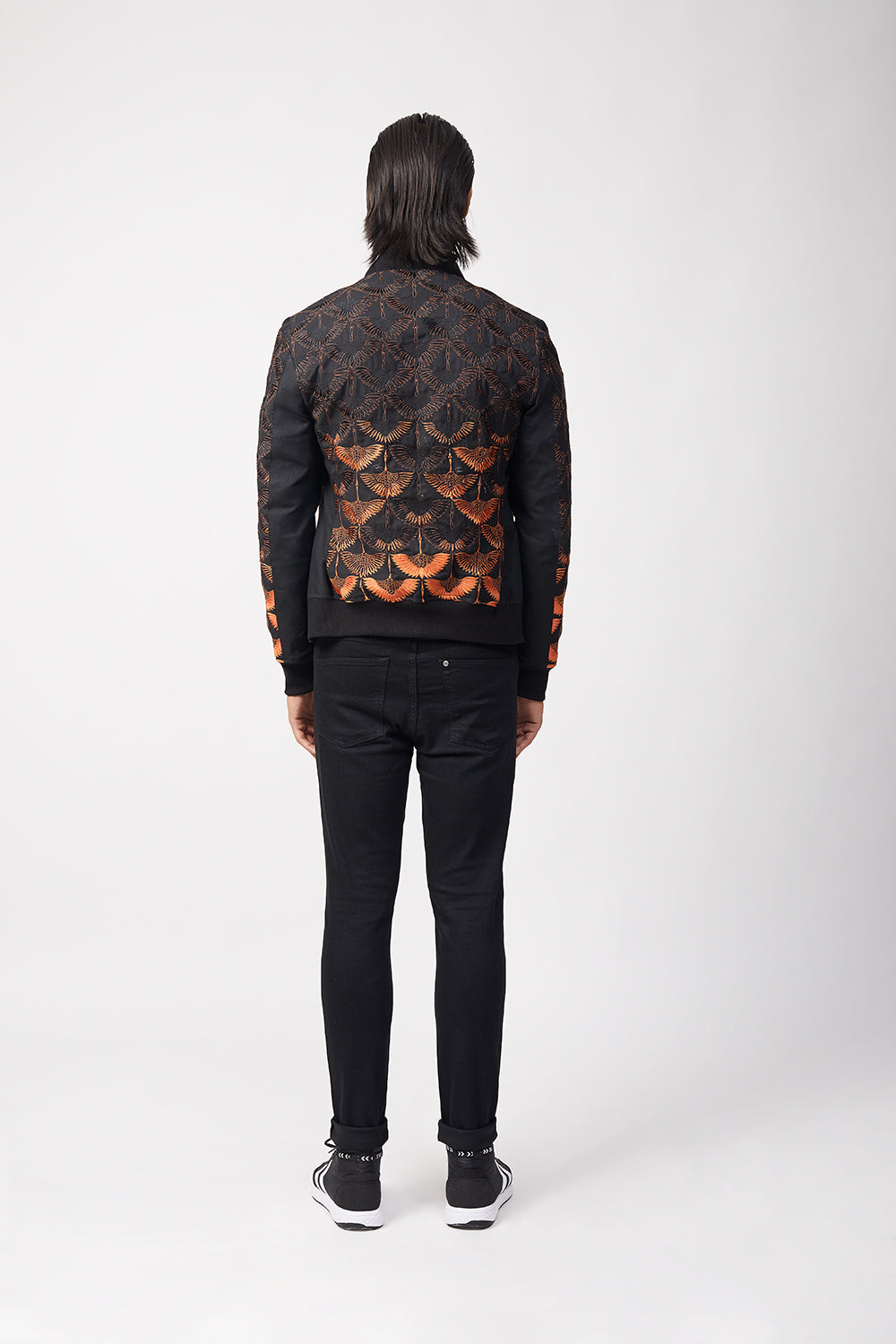 "Orizuru" Embroidered Bomber (ombre Orange)